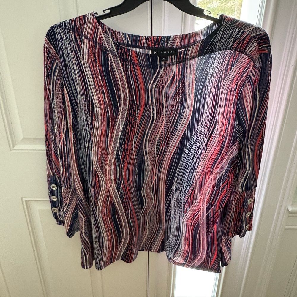 N Touch Women’s blouse - Size XL - Blue and red